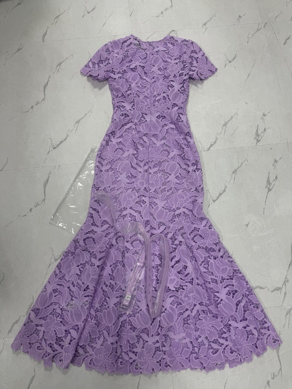 Self Portrait Lilac Lace Midi Dress - Picture 11 of 16
